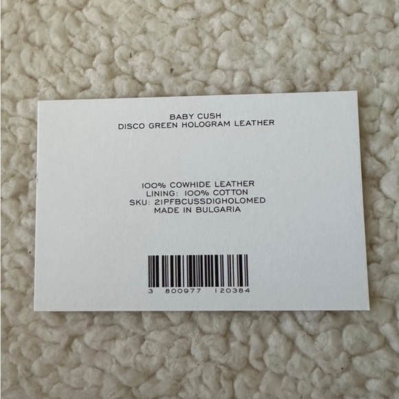 BY FAR baby Cush leather green shoulder bag purse zipper disco hologram $524 new - Picture 9 of 14